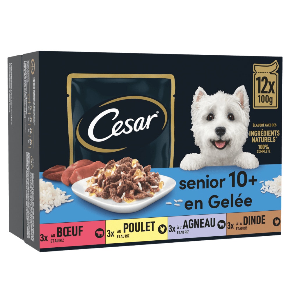 CESAR® Senior 10+ Sachet Fraîcheur Sélection En Gelée 12 X 100g - 1