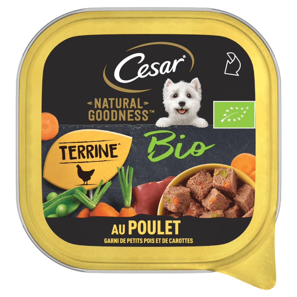 CESAR® Barquette NATURAL GOODNESS™ Bio Terrine au Poulet 100g - 1