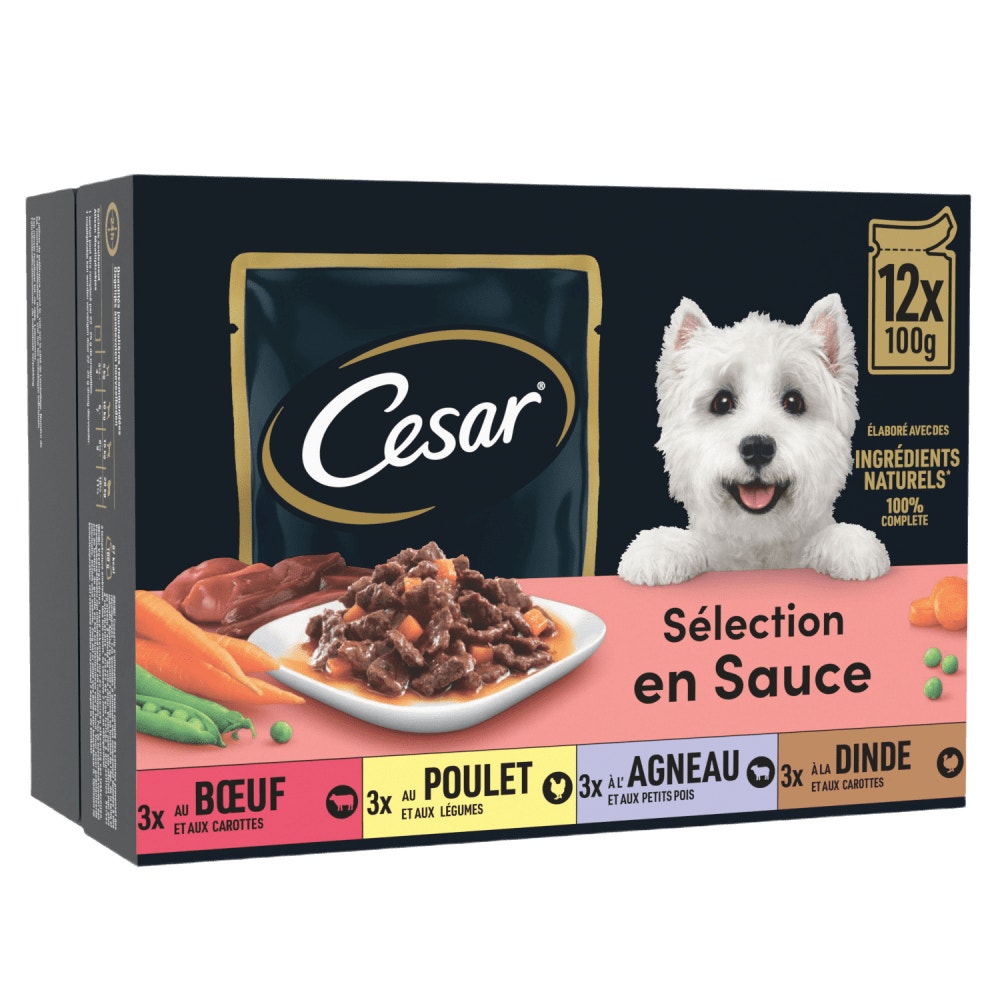 CESAR® Sachet Fraîcheur Sélection En Sauce 12 X 100g - 1