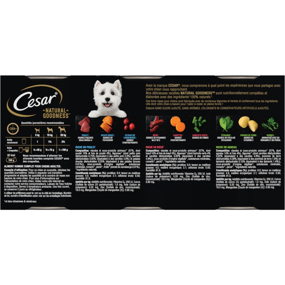 CESAR® Boites NATURAL GOODNESS™ Multi-Variétés 3 X 400g - 2