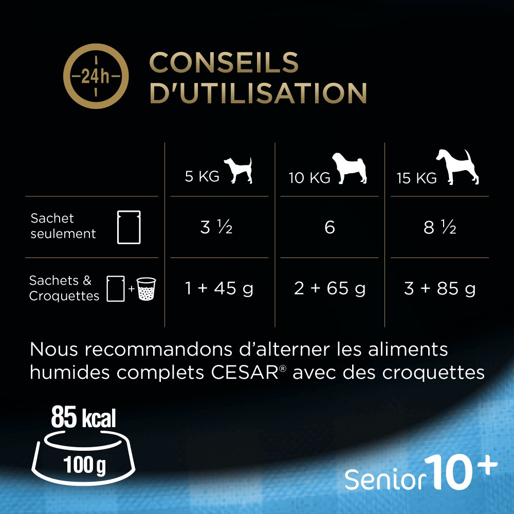 CESAR® Senior 10+ Sachet Fraîcheur Sélection En Gelée 12 X 100g - 3