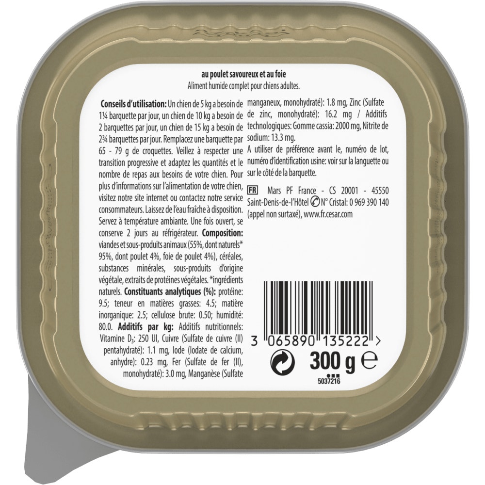 CESAR® Barquettes - Les Terrines Classiques Au Poulet Savoureux Et Au Foie 300g - 2