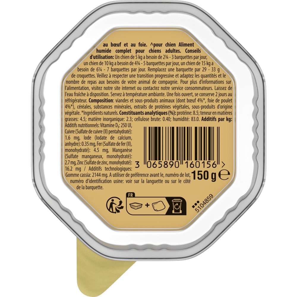 CESAR® Barquettes - Les Terrines Classiques Au Boeuf Savoureux Et Au Foie 150g - 2